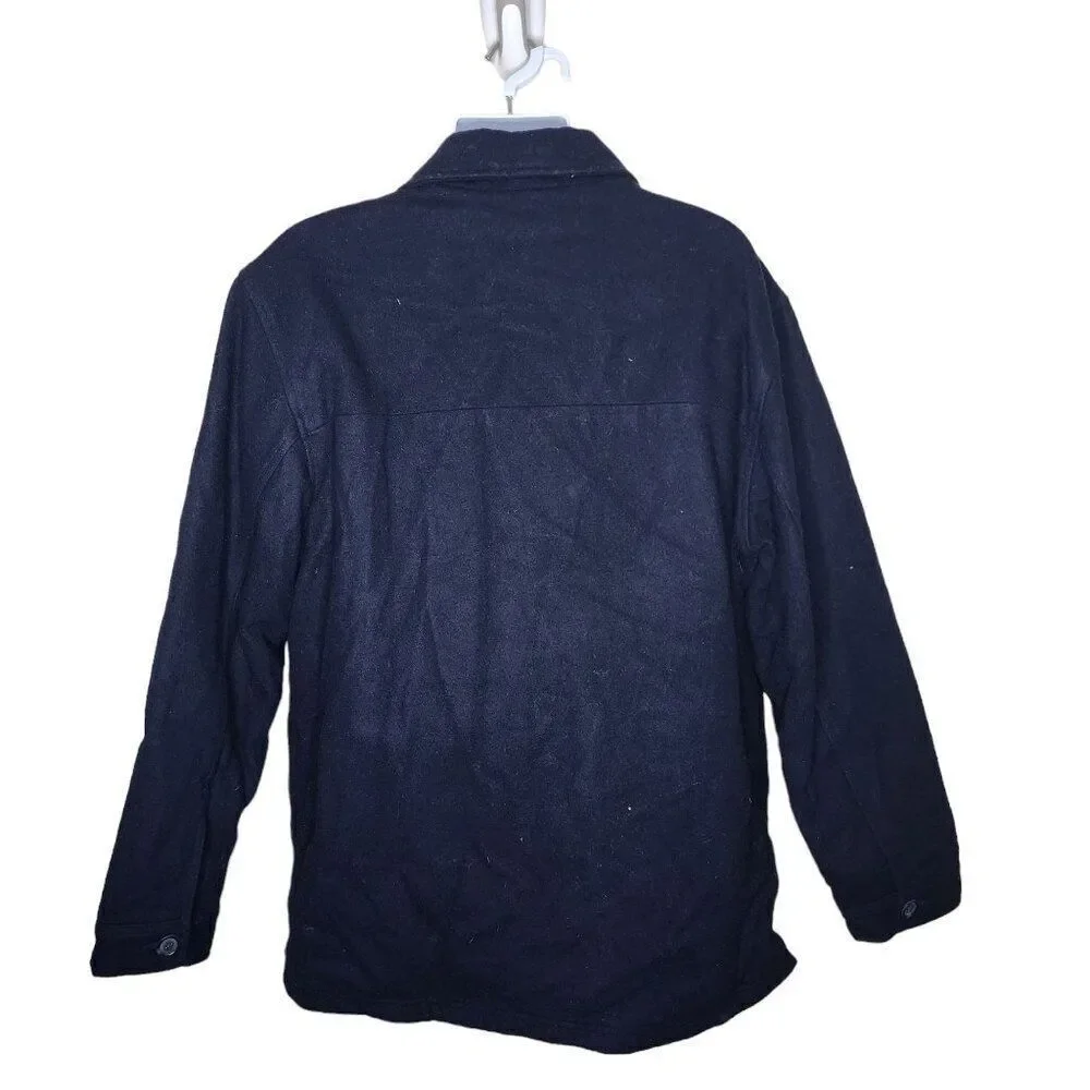 Vintage Chaps Ralph Lauren Heavy Wool Field Jacket Mens Size L Blue Navy